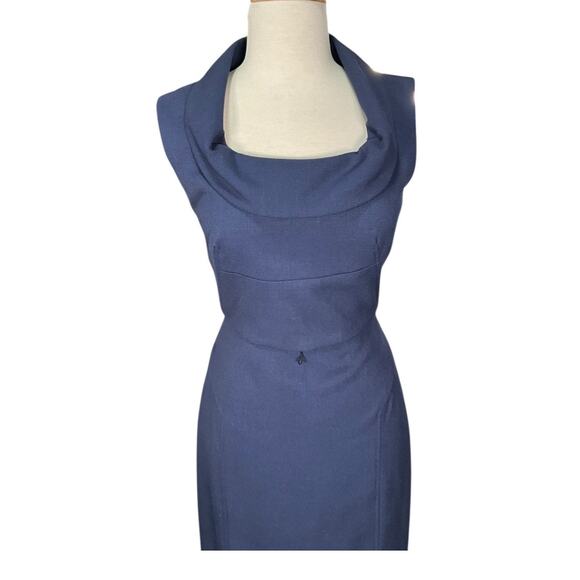 Donna Ricco New York Solid Navy Blue Size 8 Sleeveless Sheath Dress Workwear - Picture 3 of 12